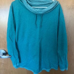 Hanes Women's Teal Cowl Neck Sweater